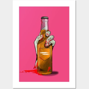 Zombie Hand Double Tap on Hot Pink Posters and Art